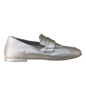 NEW OFFICINE CREATIVE women's blair leather penny loafer in silver